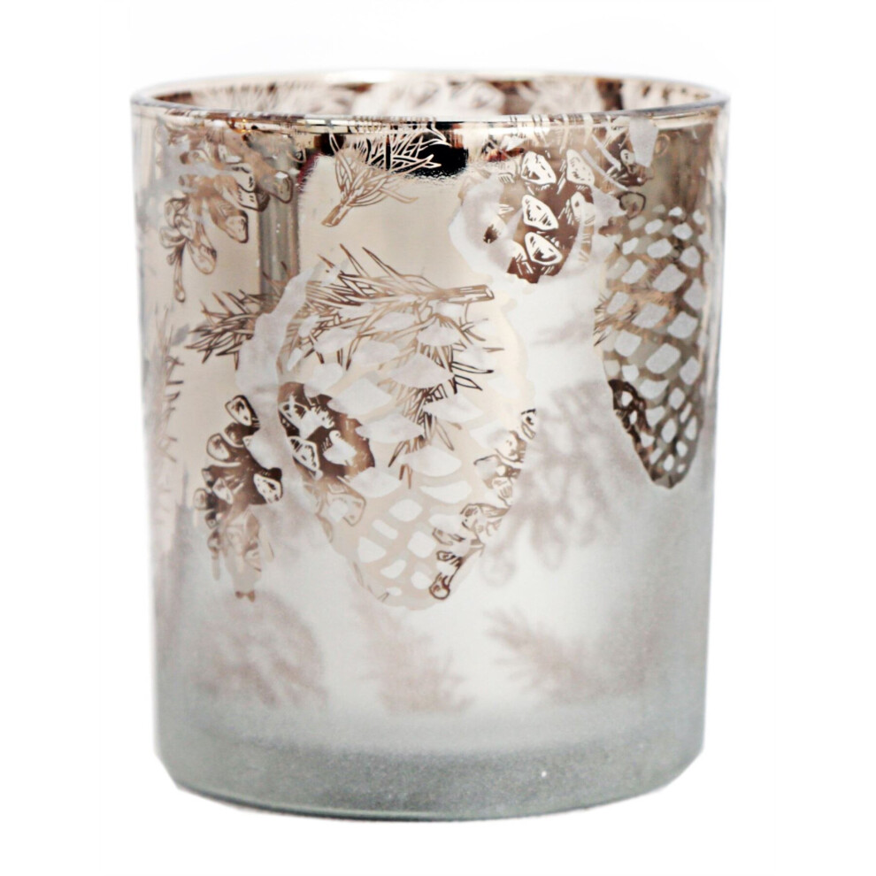 Christmas Silhouette Tealight Holder Ornament ~ Xmas Frosted Glass Candle Decoration ~ Design Varies