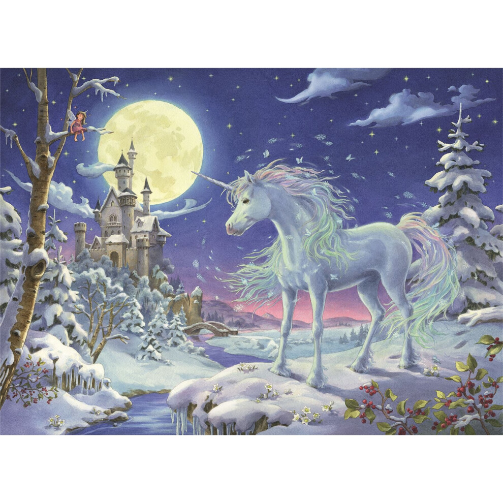 Carousel Large Deluxe Traditional Card Advent Calendar - Christmas Unicorn Fairytale Castle