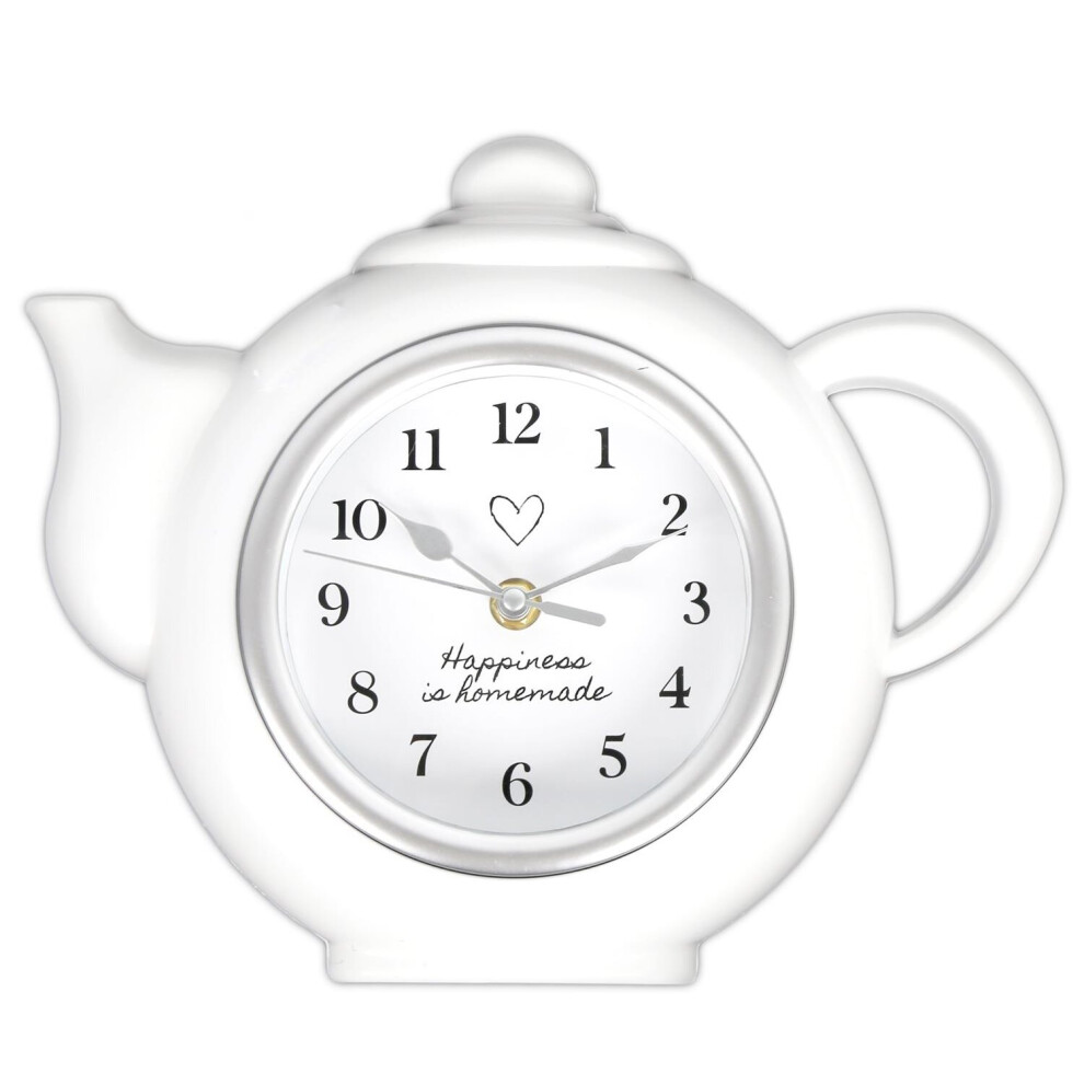 Happiness Is Homemade Wall Hanging Kitchen Teapot Clock Tea Decoration