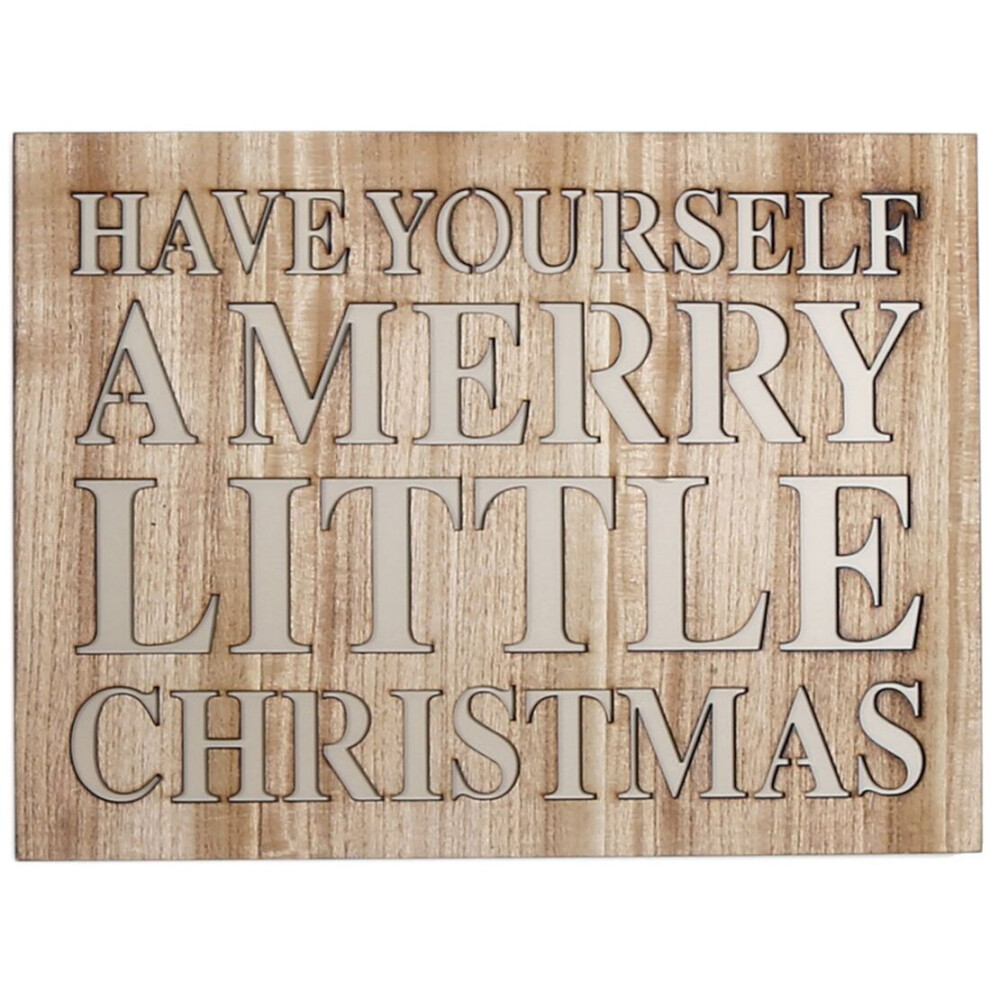 Cut Out Word Phrase Hanging Wooden Christmas Sign Plaque ~ Have Yourself