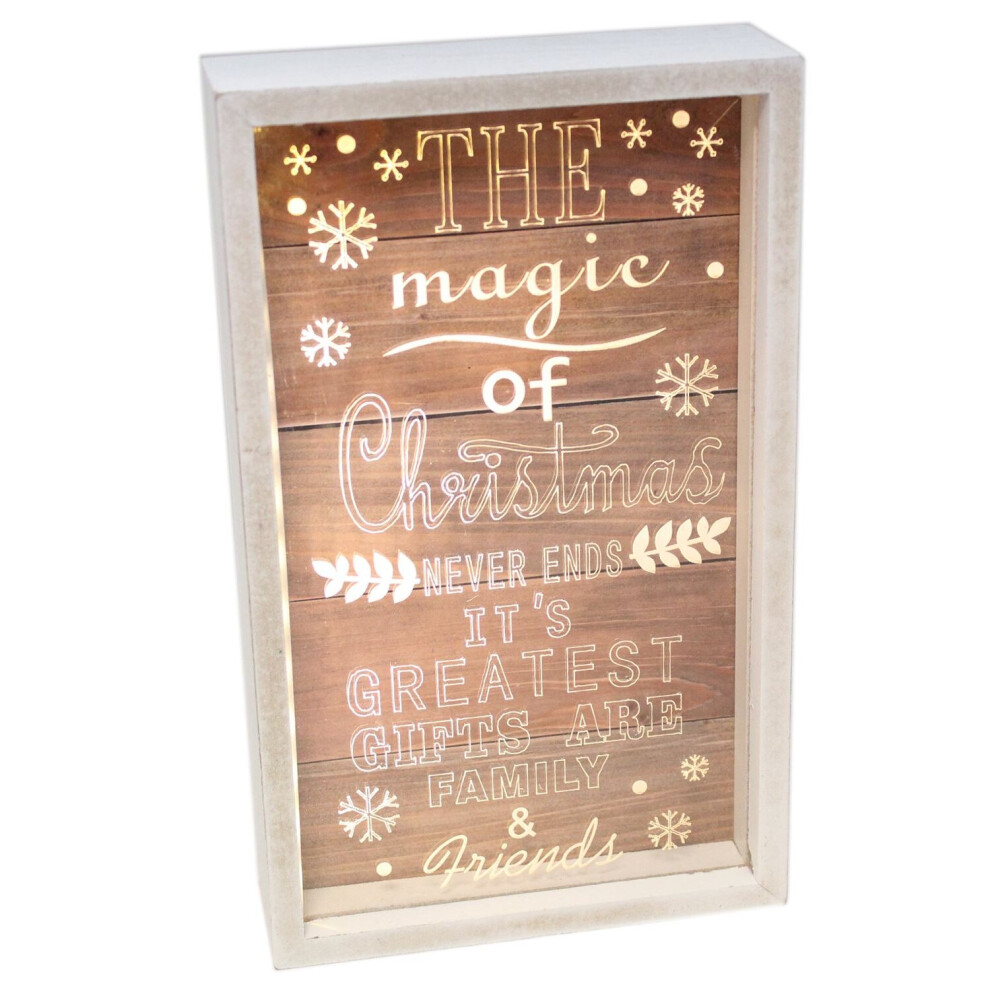 Light Up Magic Of Christmas LED Plaque Box Frame Decoration