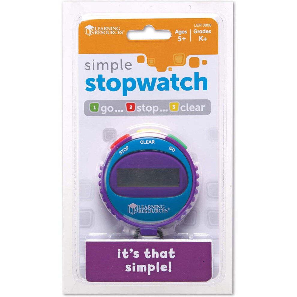 Learning Resources Simple Stopwatch Clock Time Keeping - Colours Vary