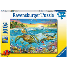 Ravensburger - nager avec les tortues de mer Puzzle de la scie de puce | 100 pi   ces uniques Technologie des pi   ces | Id   al pour les enfants de 4