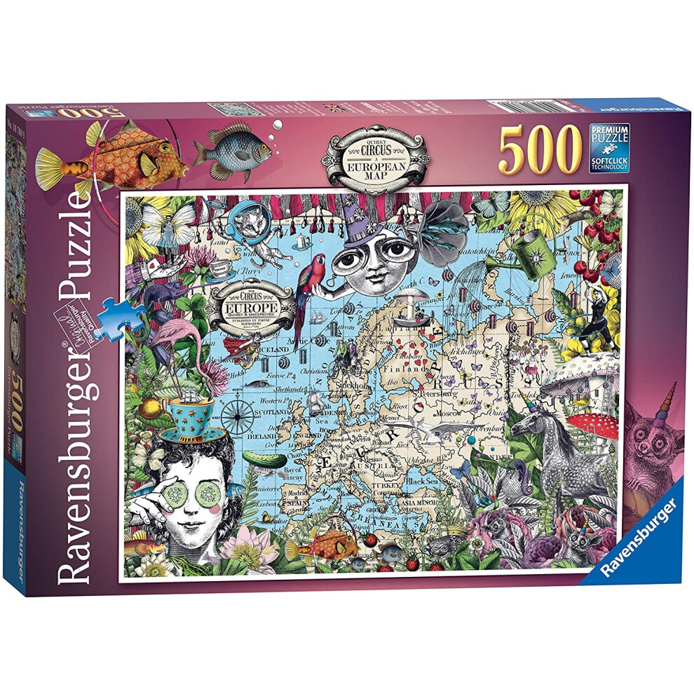 European Map, Quirky Circus 500 Piece Jigsaw Puzzle