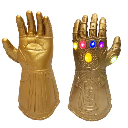 Kids Thanos Gauntlet LED Glove for Cosplay - Infinity Prop, Left Hand, 6-LED Light, Latex Rubber, 4-12 yrs