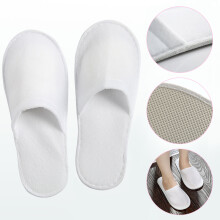 10 PAIRS SPA HOTEL GUEST SLIPPERS CLOSE TOE TOWELLING DISPOSABLE