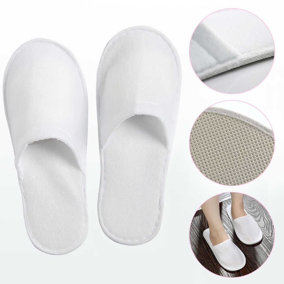 10 PAIRS SPA HOTEL GUEST SLIPPERS CLOSE TOE TOWELLING DISPOSABLE