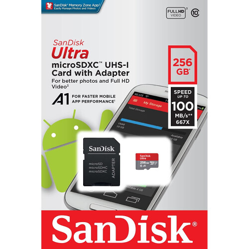 SanDisk SanDisk 256GB Ultra microSDXC UHS-I Memory Card with Adapter 2