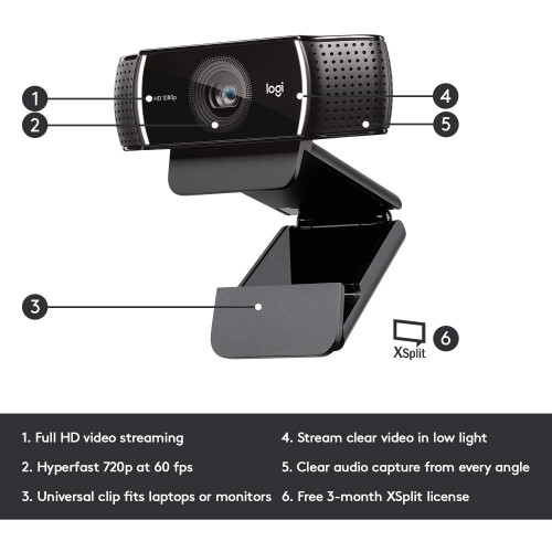 Logitech Logitech C922x Pro Stream Webcam - Full 1080p HD Camera 2