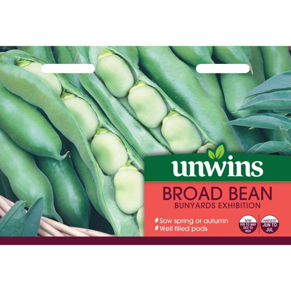 Unwins Grow Your Own Bunyards Exhibition Broad Bean Vegetable Seeds