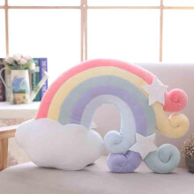 (cloud 53x40cm) Colorful Moon, Rainbow, Star, Cloud Conch, Plush Pillow, Kids Toys, Soft Sofa Cushion, Baby Sleeping Pillow Gift