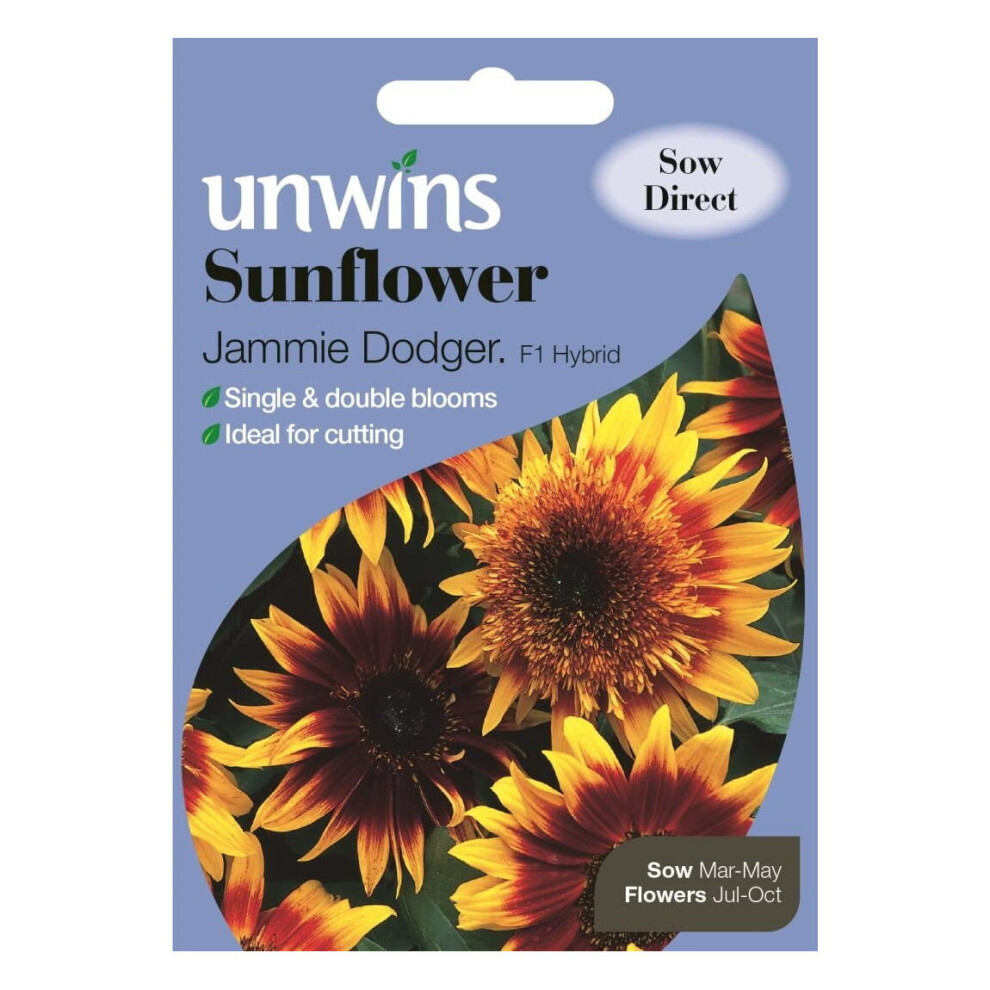 Unwins Grow Your Own Jammie Dodger F1 Sunflower Flower Seeds