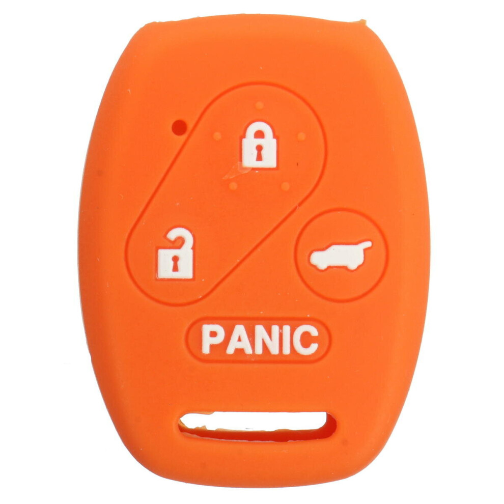 3Pcs Car Key Case Cover Silicone Car Key Keyless Fob Cover Shell Case 4 Button For Honda Accord Civic Color Orange 840079312273