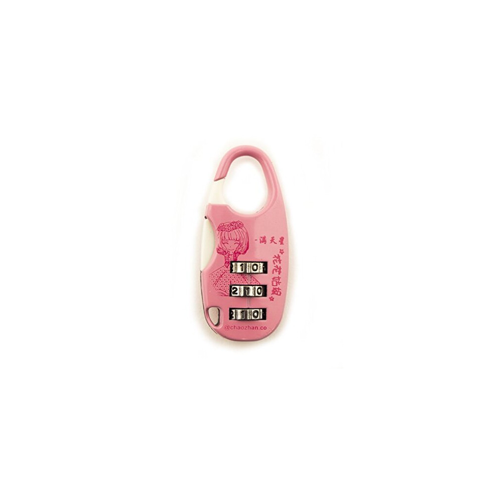 Clover Colourful 3 Digit Combination Padlock for Your School, Home, Locker, Bag, Diary - It's My Secret - Pink-image-OPC-P6Q2ZB2-NEW