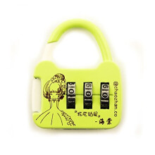 Clover Colourful 3 Digit Combination Padlock for Your School, Home, Locker, Bag, Diary - It's My Secret - Apple Green