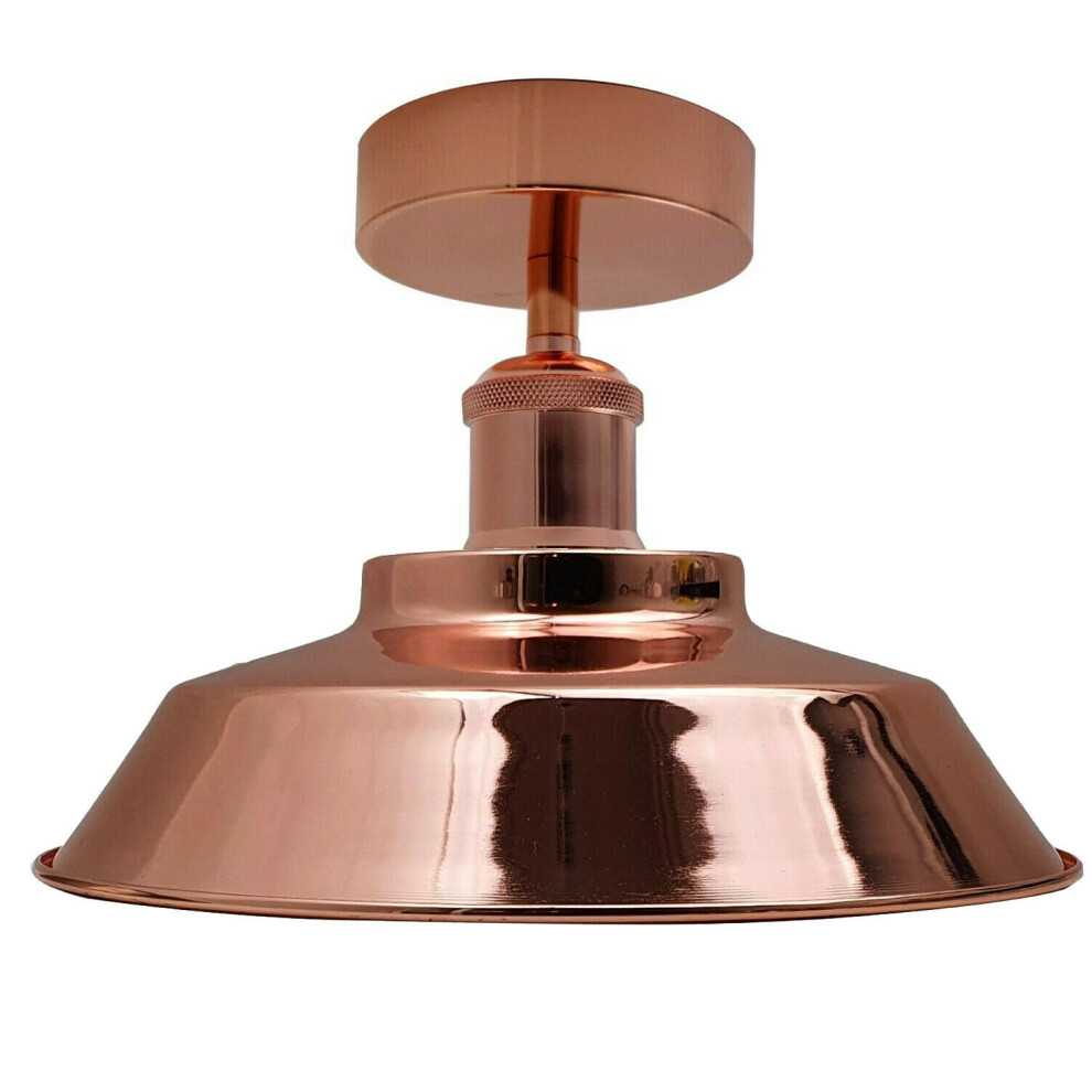 (Rose Gold) Ceiling Light Retro Vintage Industrial Lampshade Fitting UK. (Bulb is not included)