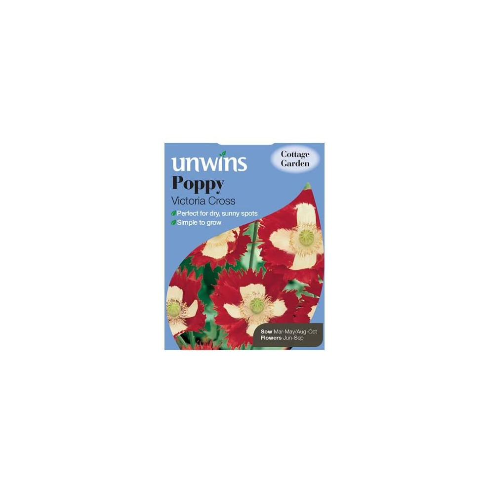 Unwins Grow Your Own Intense Victoria Cross Poppy Flower Seeds Red