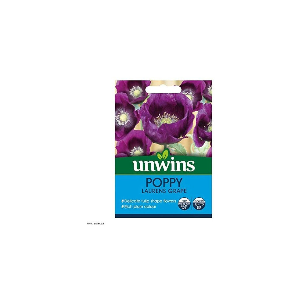 Unwins Grow Your Own Rich Plum Laurens Grape Poppy Flower Seeds