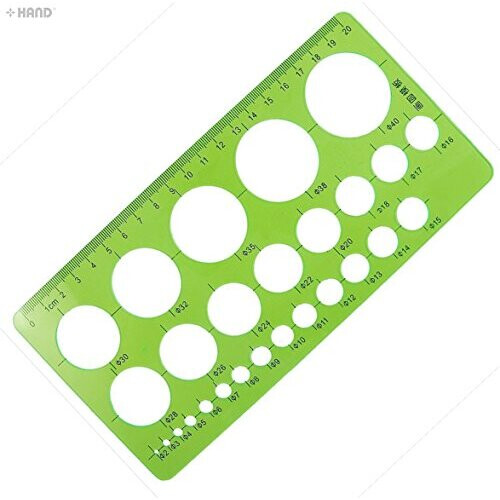 NO.70122 Plastic Educational Drawing Metric Circles 2-40mm Diameter Template Stencil - 20cm