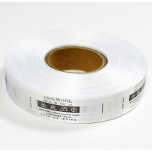 HAND Fabric Printed Wash Care Labels 100% WOOL, MADE IN THE UK, 30 Degree, DO NOT BLEACH, 1 Dots Iron,Dry Clean, 20mmWx67mmL, Roll of 2000 Labels