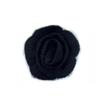 HAND Knitted Black Decorative Rosettes Sew on Trim with Net Backing - 1 Metre Appx 12 pcs (8 x 8 cm)