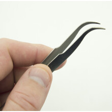 HAND TS-15 Curved Nose Steel Sewing Machine Tweezers for Professionals, Students and Home Crafters - 11.4 cm Long
