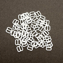 HAND Metal 8 Shape Lingerie Sliders 1 cm x 1 cm, Takes Straps up to 0.8 cm Width, Pack of Approx 50 (12 g) White Plastic Coating
