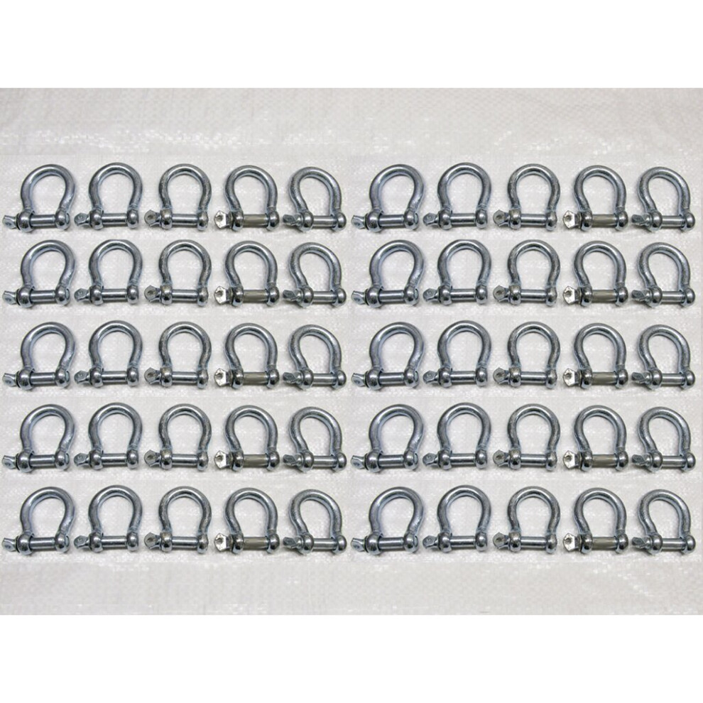 (25Mm, Pack Of 50) Galvanised Commercial Bow Shackles 5Mm - 25Mm 600988526631