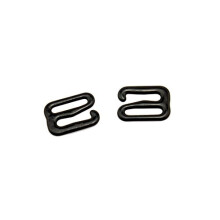 HAND Metal 9 Shape Lingerie Hooks 1.3 cm x 1 cm, Takes Straps up to 1 cm Width, Pack of Approx 50 (21 g) Black Plastic Coating