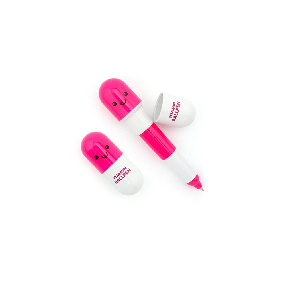 HAND Retractable Pen Small Pocket Vitamin Ballpen Pink - Pack of 2