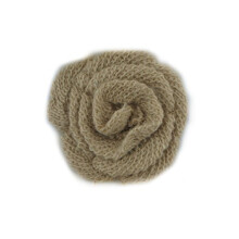 HAND Knitted Peanut Brown Decorative Rosettes Sew on Trim with Net Backing - 1 Metre Appx 12 pcs (8 x 8 cm)