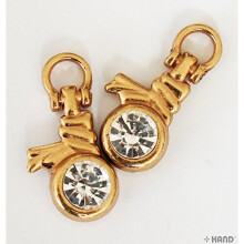 HAND  99 Gold Tone Decorative Zip Pulls, Tags, Fasteners with Eyelets - Pack of 10