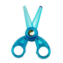 HAND Q-6042 Colourful Pair of Children's Safety Scissors - Clear Colour with Pretty Cat Motif - 12 cm Long - Pack of 2