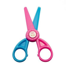 HAND Q-6039 Colourful Pair of Children's Safety Scissors - 2 Colours with Friendly Animal Motif - 12 cm Long - Pack of 2
