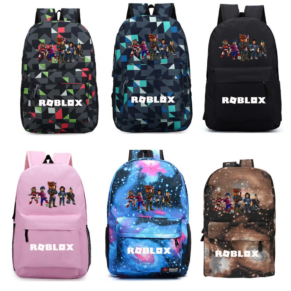(Black/Blue) Roblox Backpack School Travel Bag for Boy and Girl
