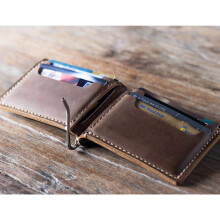 HAND Set of 2 Sprung Design Money Clips for Wallet Making - 84 x 14 mm