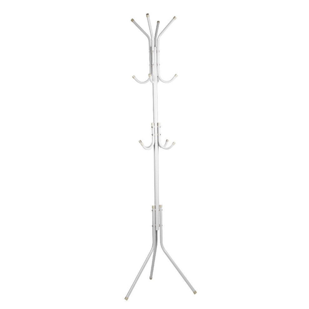 (White ) 12 Hook Coat Stand | Clothes Hanger Rack