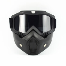 (Black) Motorcycle Goggles Helmet Riding Goggles Glasses with Removable Face