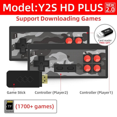 (Y2S HD(750+ Games)) HDMI Retro Video Game Console Wireless Controller 1
