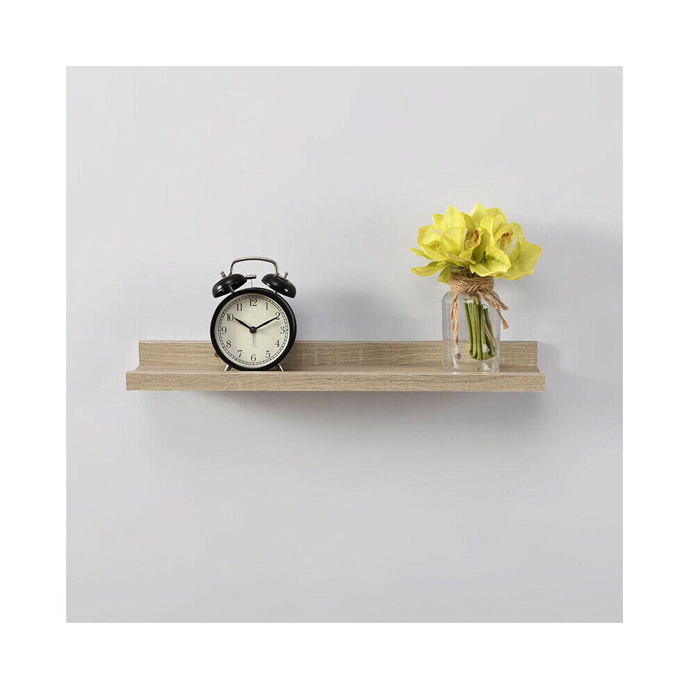 Set of 2 Shelf 48cm Wide Photo Wall Mounted Floating Shelves Oak G-0411