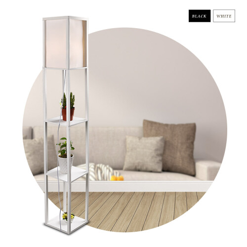 ELECWISH (White) LED Floor Lamp Modern with Shelves Storage Display 2