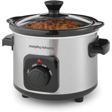 Morphy Richards Ceramic Slow Cooker, 1.5 L Brushed Stainless Steel - 460300
