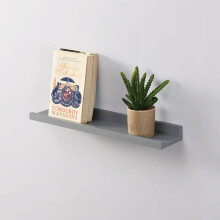 Set of 2 Shelf 48cm Wide Photo Wall Mounted Floating Shelves Grey G-0410