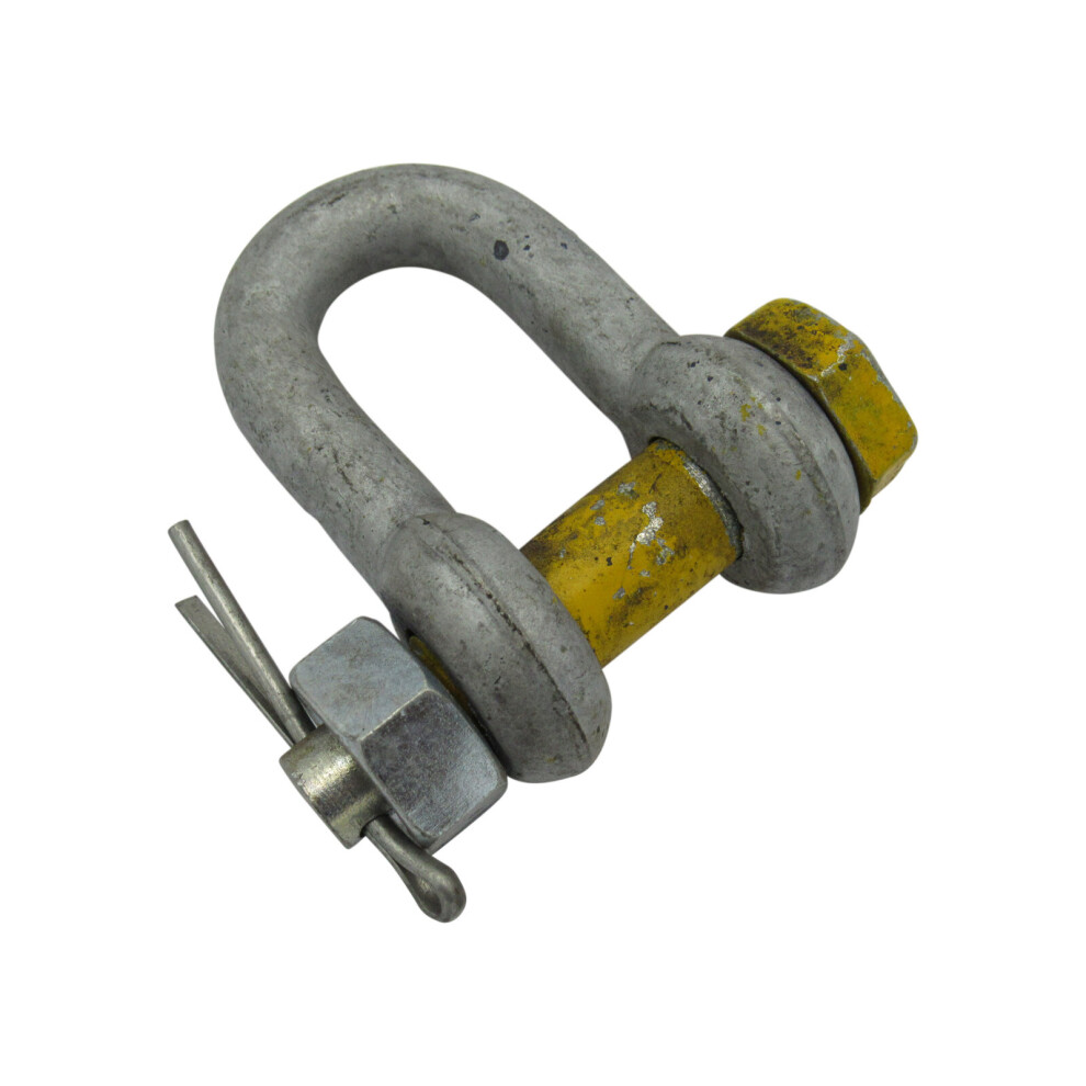 6.5 Ton Safety Pin Galvanised Dee Shackle - 6500Kg Upset Forged 600988495029
