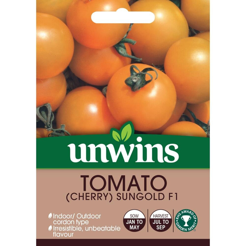 Unwins Pictorial Packet - Tomato Sungold F1 - 8 Seeds Orange