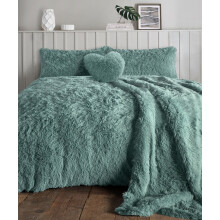 (Teal, Super-King) Teddy bear Fleece Fur Alaska Cuddles Duvet Cover