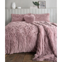 (Blush, Super-King) Teddy bear Fleece Fur Alaska Cuddles Duvet Cover