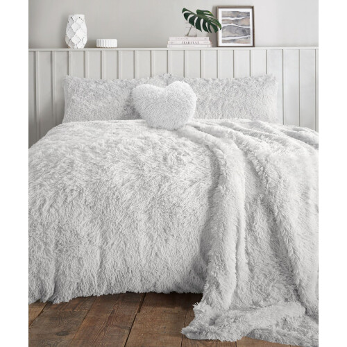 (Cream , King) Teddy bear Fleece Fur Alaska Cuddles Duvet Cover