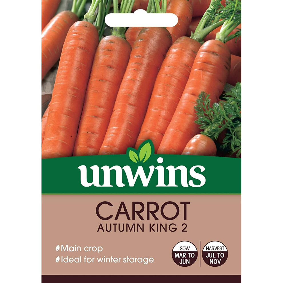 Unwins Grow Your Own Vegetable Seeds - Carrot Autumn King 2
