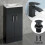 Anthracite Lomond 400mm Vanity Unit + Black Tap / Waste Set 1